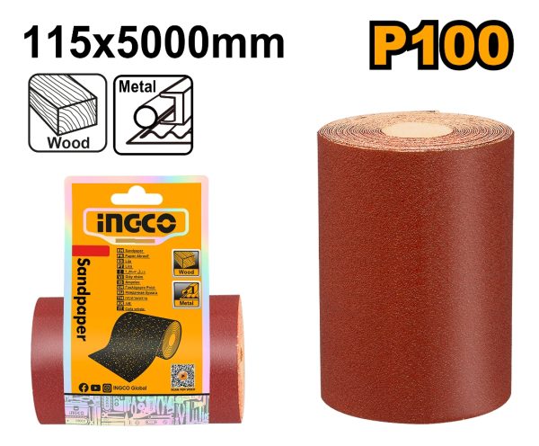 Rollo Lija 11.5x500cm Ingco Grano 40 Al 100 - Imagen 4