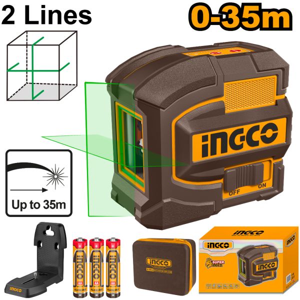 Nivel Laser Autonivelante 35mts Luz Verde 2 Líneas Ingco - Imagen 4