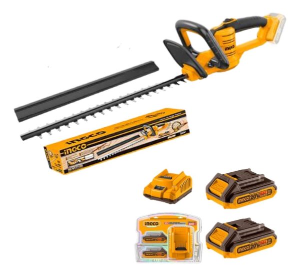 Kit Jardin Corta Cerco, Tijera 20v, Motosierra +2 Bat Ingco - Imagen 2