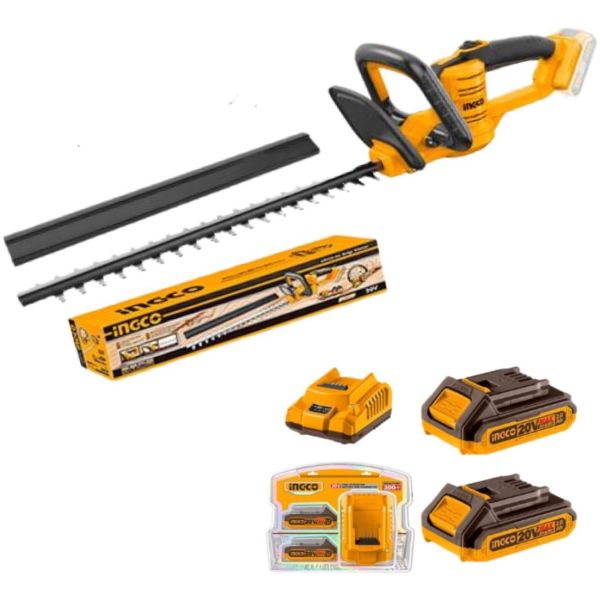 Corta Cerco Podador 20v + 2 Baterías + Carg P20s Ingco