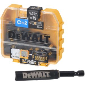 Set 16pcs Puntas Impacto Pz2 X 25mm + Extension Dewalt