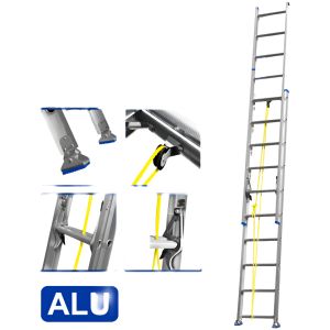 Escalera Extensible 2x10 Esc2 Tramos Aluminio Wld8h20 Wadfow