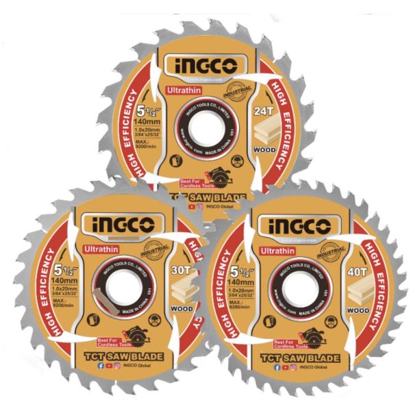 Set X3 Discos Sierra Circular 140mm 5 1/2 Tsb4003 Ingco