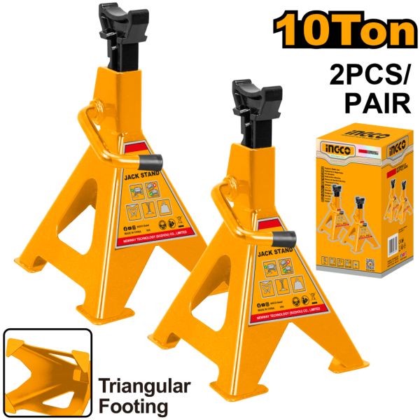 Set X2 Soporte Caballete Gato Hidraulico 10ton Ingco Hjs1001