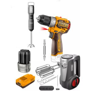 Kit Atornillador 16v Mixer + Batidora + 2 Bat Ingco Ckli1638