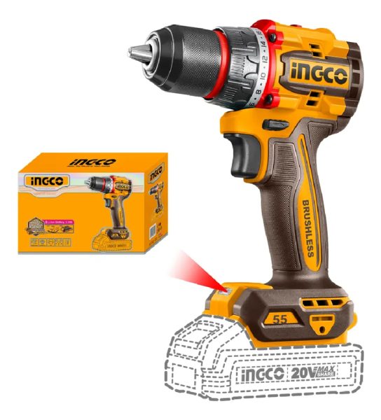 Taladro Atornillador Bateria Ingco 20v P20s 55nm +2 Puntas - Imagen 2