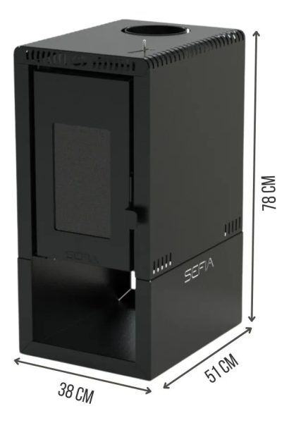 Calefactor A Leña Alto Rend + Caños Salida Techo 90m2 Sefia - Imagen 4