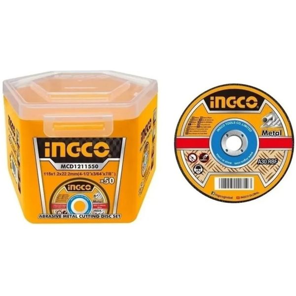 Lata X 50 Discos 4 1/2 X 1.2mm Corte Metal Ingco Super Selec