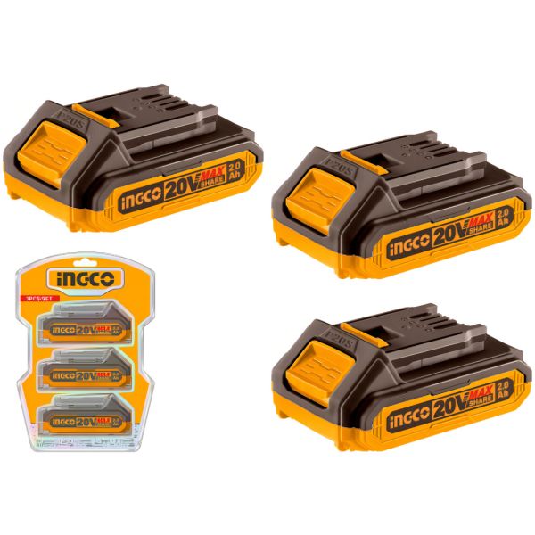 Set De 3 Baterias 2ah 20v Ingco Cosli240311