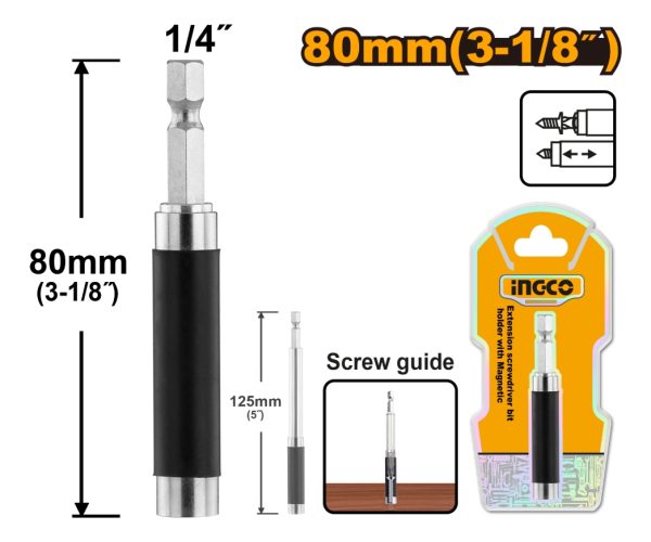 Adaptador Ingco De 1/4 Pulgadas Con Guía Retráctil Abh30801 - Imagen 2