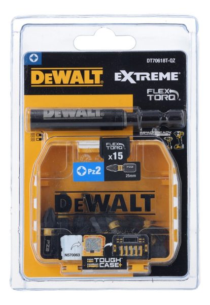 Set 16pcs Puntas Impacto Pz2 X 25mm + Extension Dewalt - Imagen 2
