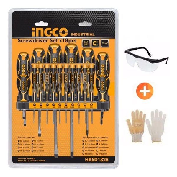 Ff Juego 18 Destornilladores Ingco Hksd1828 Industrial Torx - Imagen 2
