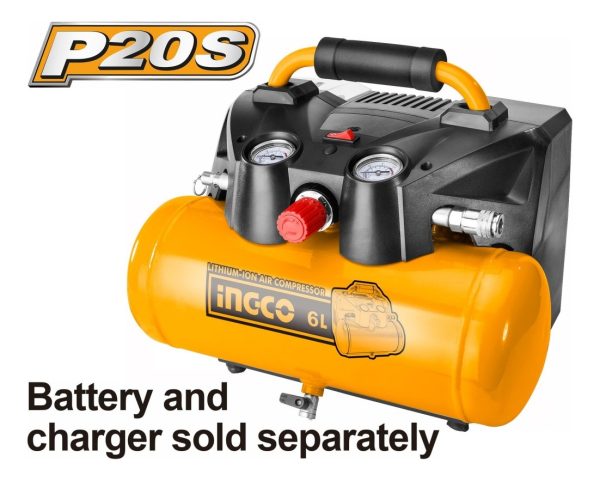 Compresor 6lt 20v Bat Ingco Cacli2003 No Incluy Bat Ni Carg - Imagen 2