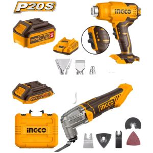 Kit 20v Pistola Calor + Multifunción Ingco Cosli230703
