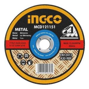 Pack X 10 Disco Corte 4 1/2  Ingco 1.2mm P/metal Mcd121151 - Smf