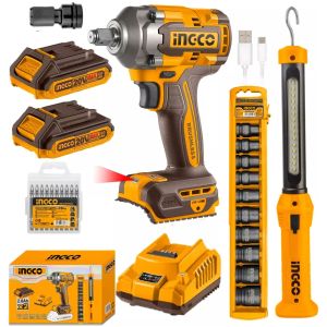 Kit Llave Impacto 20v + Linterna Rec + Dad Cosli23011 Ingco