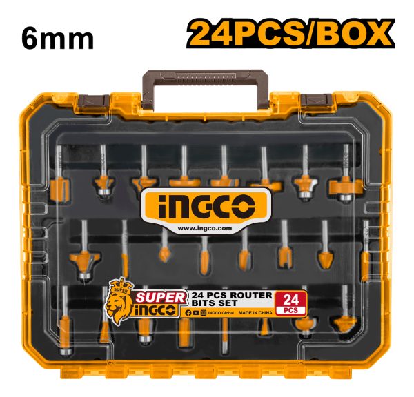 Set X 24 Fresas 6mm P Router Fresadora Ingco Akrt24062 - Imagen 2