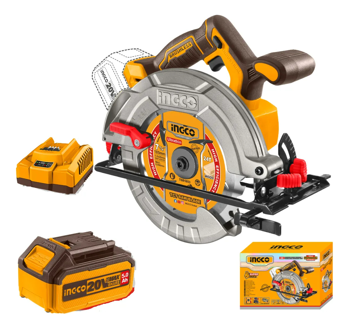 Sierra Circular A Bateria 20v Brushless + Bateria Y Cargador