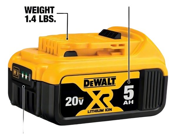 Bateria Dewalt Dcb205 20v Max Xr, Ion De Litio, 5.0ah, Color - Imagen 5