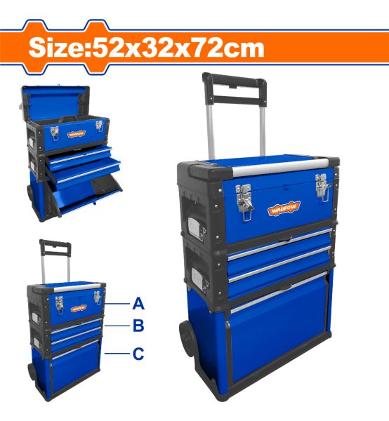 Carro Valija Caja De Herramientas Metal Y Plastico Wadfow - Imagen 2