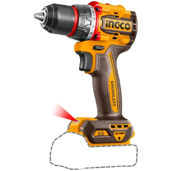 Taladro Atornillador Bateria Ingco 20v P20s 55nm +2 Puntas