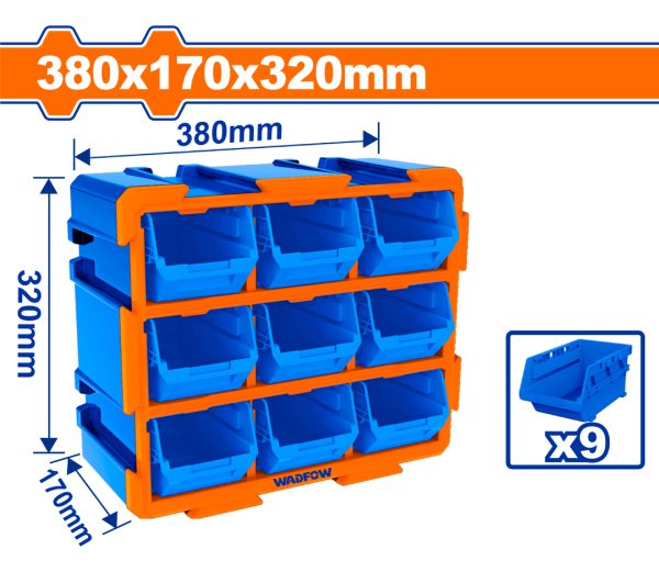 Organizador Modular 380x170x320mm C Gavetas Wadfow Wtb8330 - Imagen 2