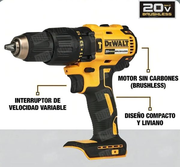 Taladro Atornillador Dewalt Dcd7781d2-b2 20v Max Brushless - Imagen 4