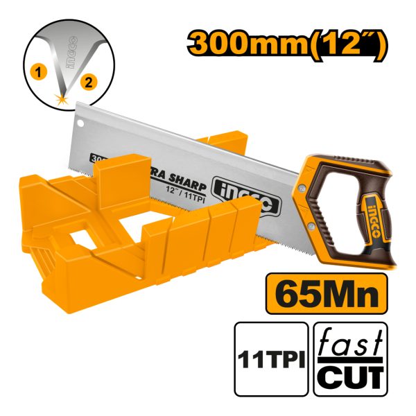 Set Ingletadora Manual Serrucho 12 + Caja Ingco Hmbsb30062 - Imagen 2