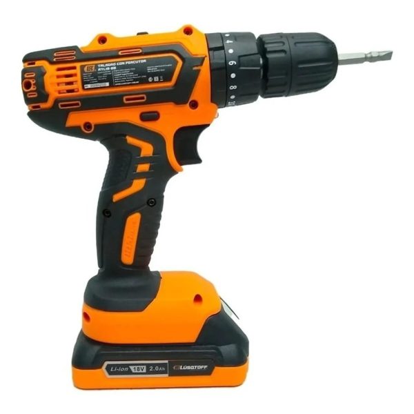 Taladro Atornillador Percutor 13mm Lusqtoff 2 Bat Profes Col - Imagen 4