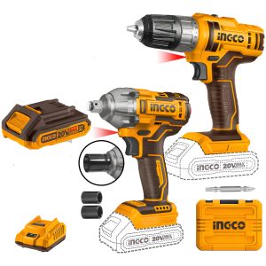 Set Llave De Impacto Y Atornillador A Bateria 20v P20s Ingco