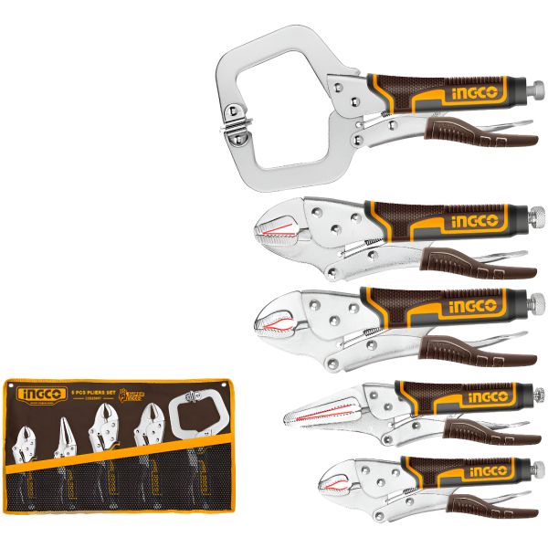 Set X 5 Pinzas Surtidas Herramientas Manuales Ingco Cos23091