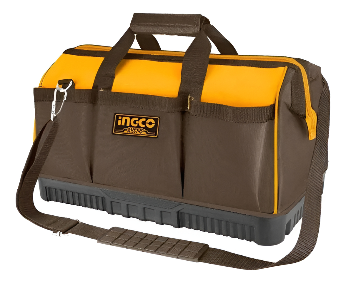 Bolso De Herramientas Ingco 16 Bolsillos 16 Htbg Color Negro