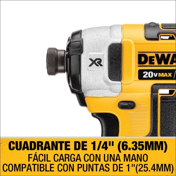 Atornillador De Impacto Dewalt Dcf887m2-b2 1/4 Sin Carbones - Imagen 8