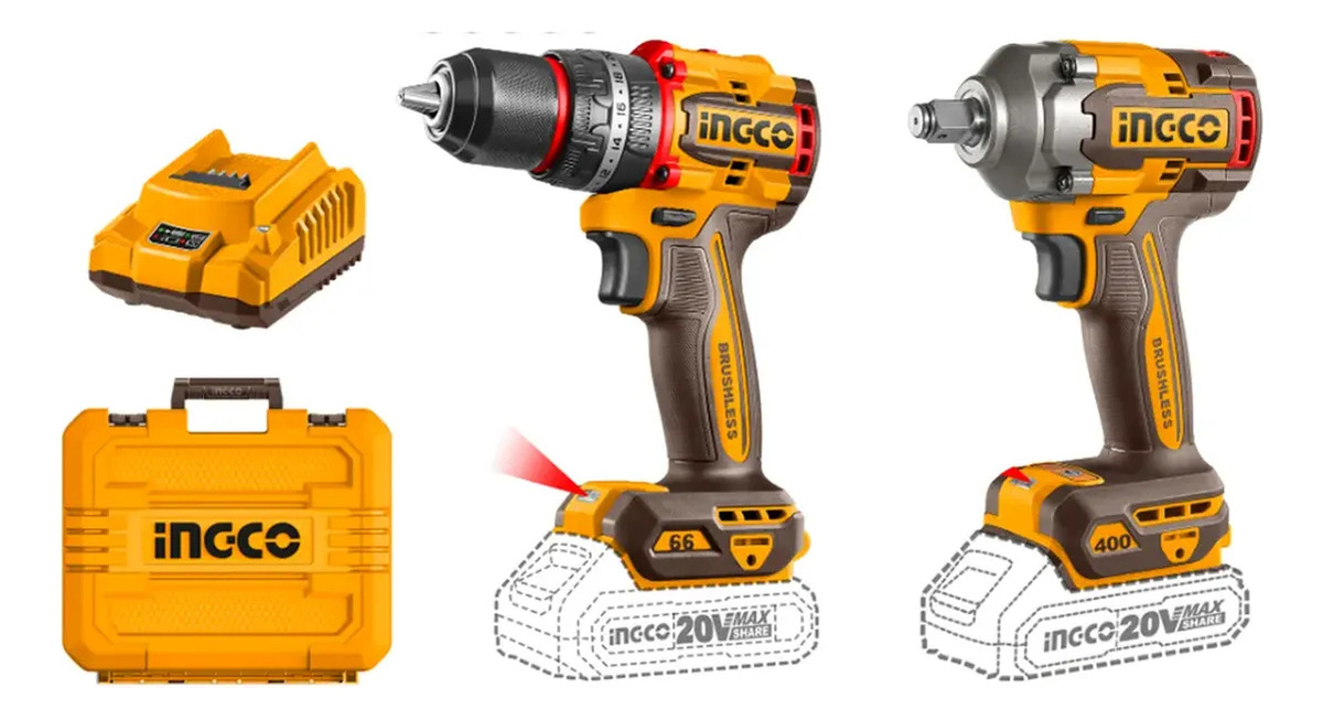 Ingco Cosli241291 Kit Combo Bateria Amoladora Taladro Llave - Imagen 2