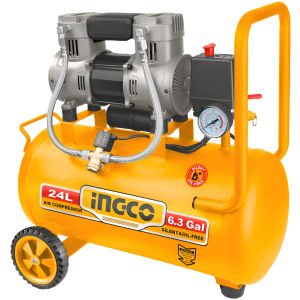 Compresor 24lt 1.5hp Libre De Aceite Bajo Ruido Ingco