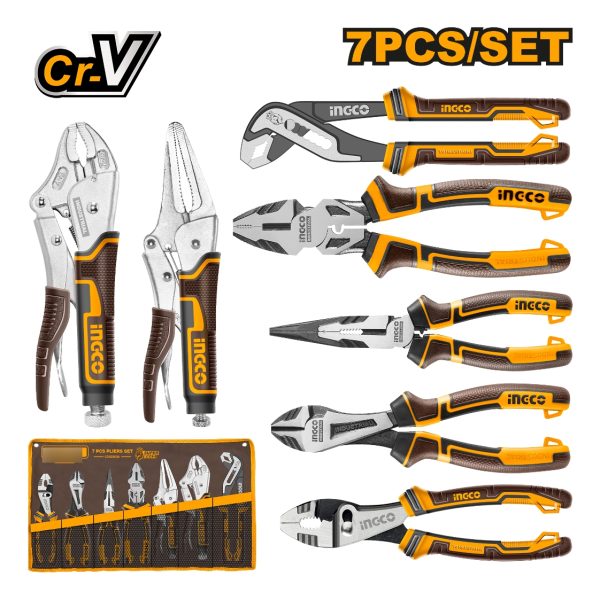 Set X 7 Pinzas Surtidas Herramientas Manuales Ingco Cos23036 - Imagen 2