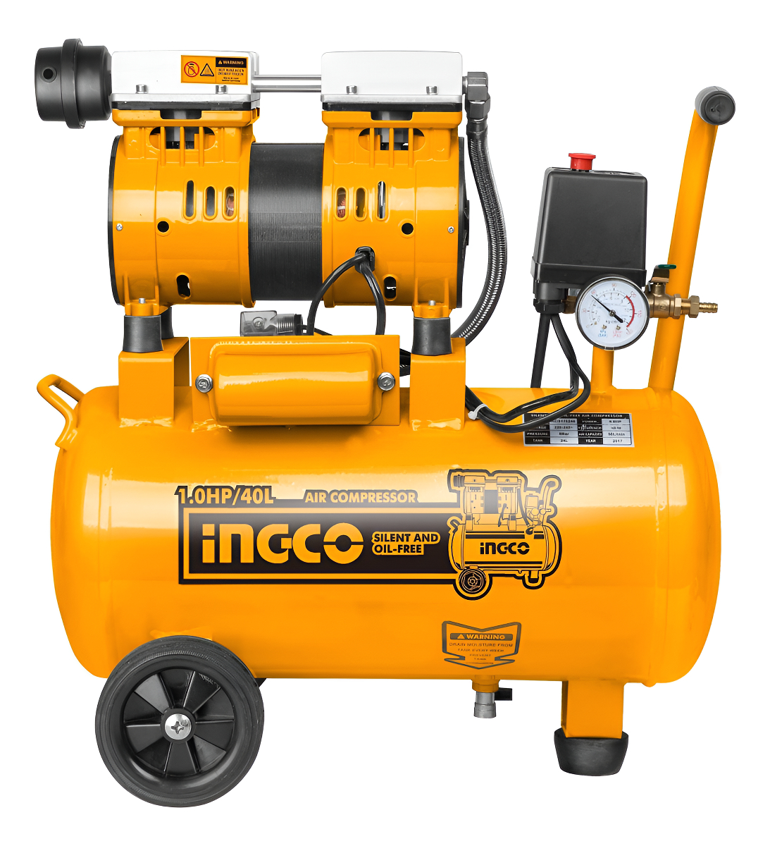 Compresor De Aire 40 Lts Sin Aceite Ingco Acs175406