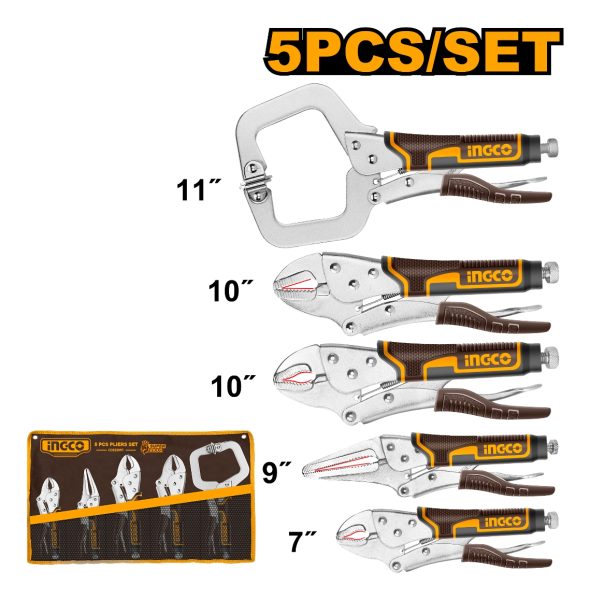 Set X 5 Pinzas Surtidas Herramientas Manuales Ingco Cos23091 - Imagen 2