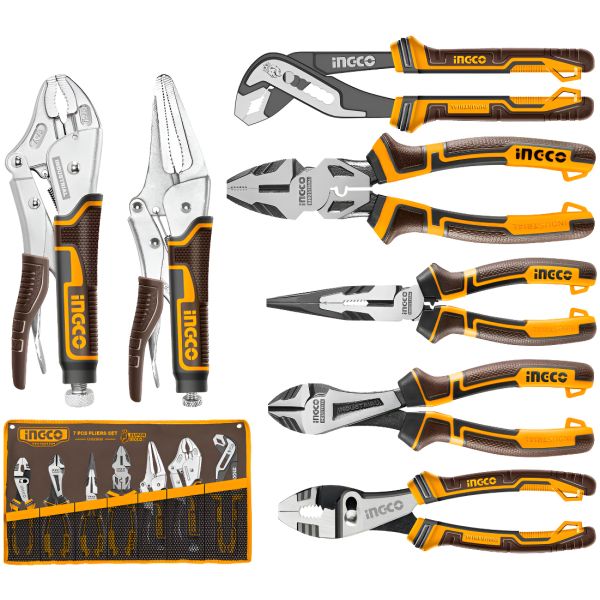 Set X 7 Pinzas Surtidas Herramientas Manuales Ingco Cos23036