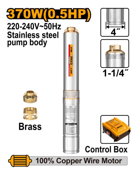 Bomba Sumergible Pozo Profundo 4 370w Ingco Dwp370621 - Imagen 2