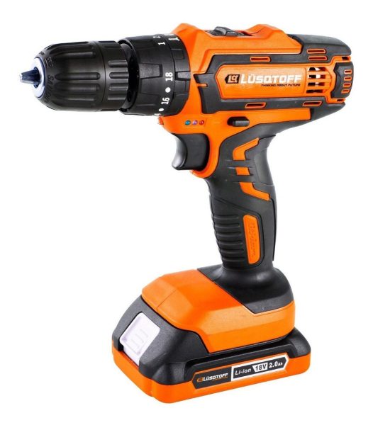 Taladro Atornillador Percutor 13mm Lusqtoff 2 Bat Profes Col - Imagen 3