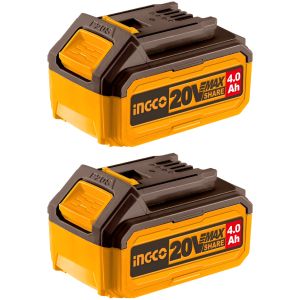 Set Bateria Ion Litio 20v 2pcs Multiherramientas 4,0ah Ingco