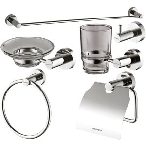 Set Accesorios De Baño Wadfow Wzg1516 Pg Color Plateado