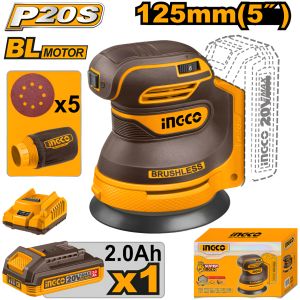 Lijadora Roto Orbital A Bateria P20s 20v Con 5 Lijas Ingco
