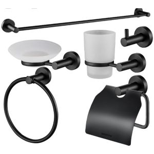 Set Accesorios De Baño Negro Wadfow Wzg1517
