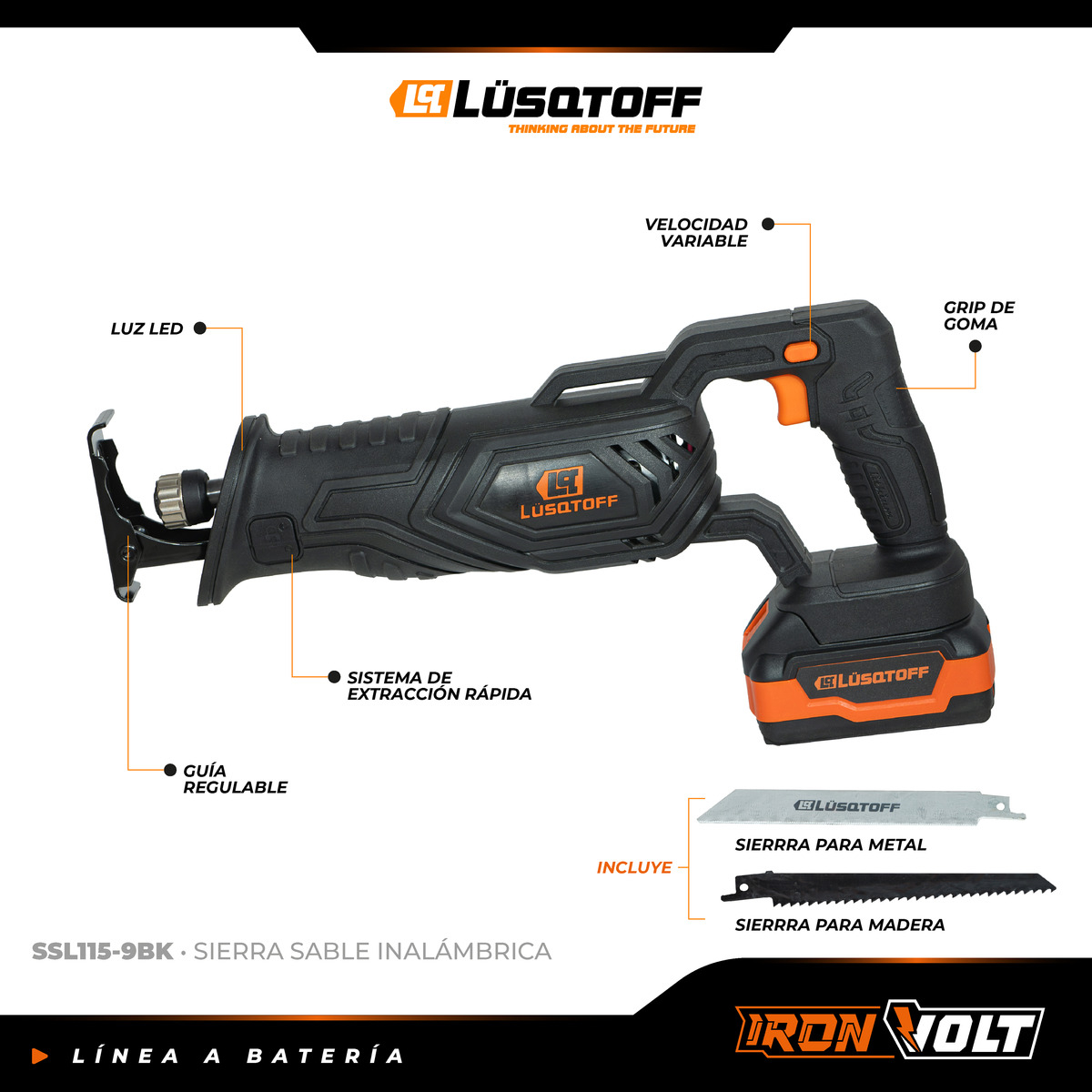 Sierra Sable Inalambrica A Bateria Profesional 4 Ah Ssl115-9 - Imagen 6