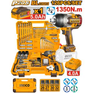 Kit Taladro Atornillador Percu + Nivel Y Medidor LƔser Ingco