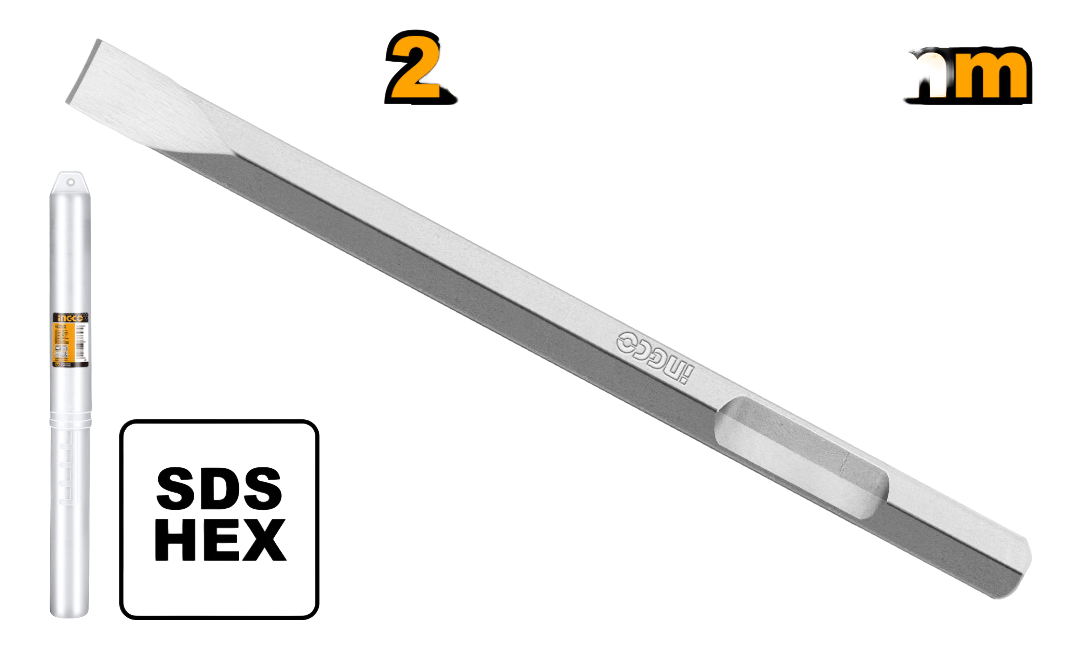 Cincel Hex Chato 28x35x 520mm P Hormigon Y Ladrillo Ingco