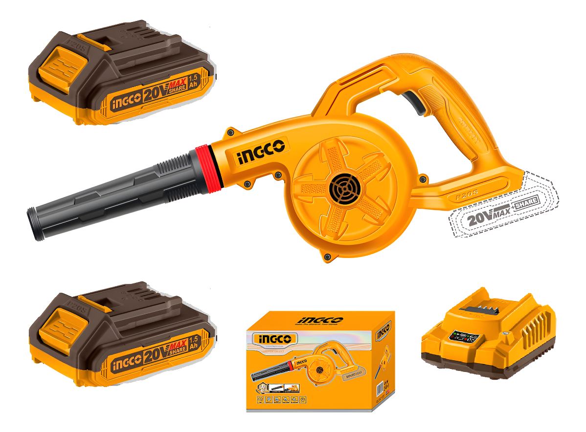 Sopladora 20v Ingco Con 2 Baterias Y Cargador Cabli200282