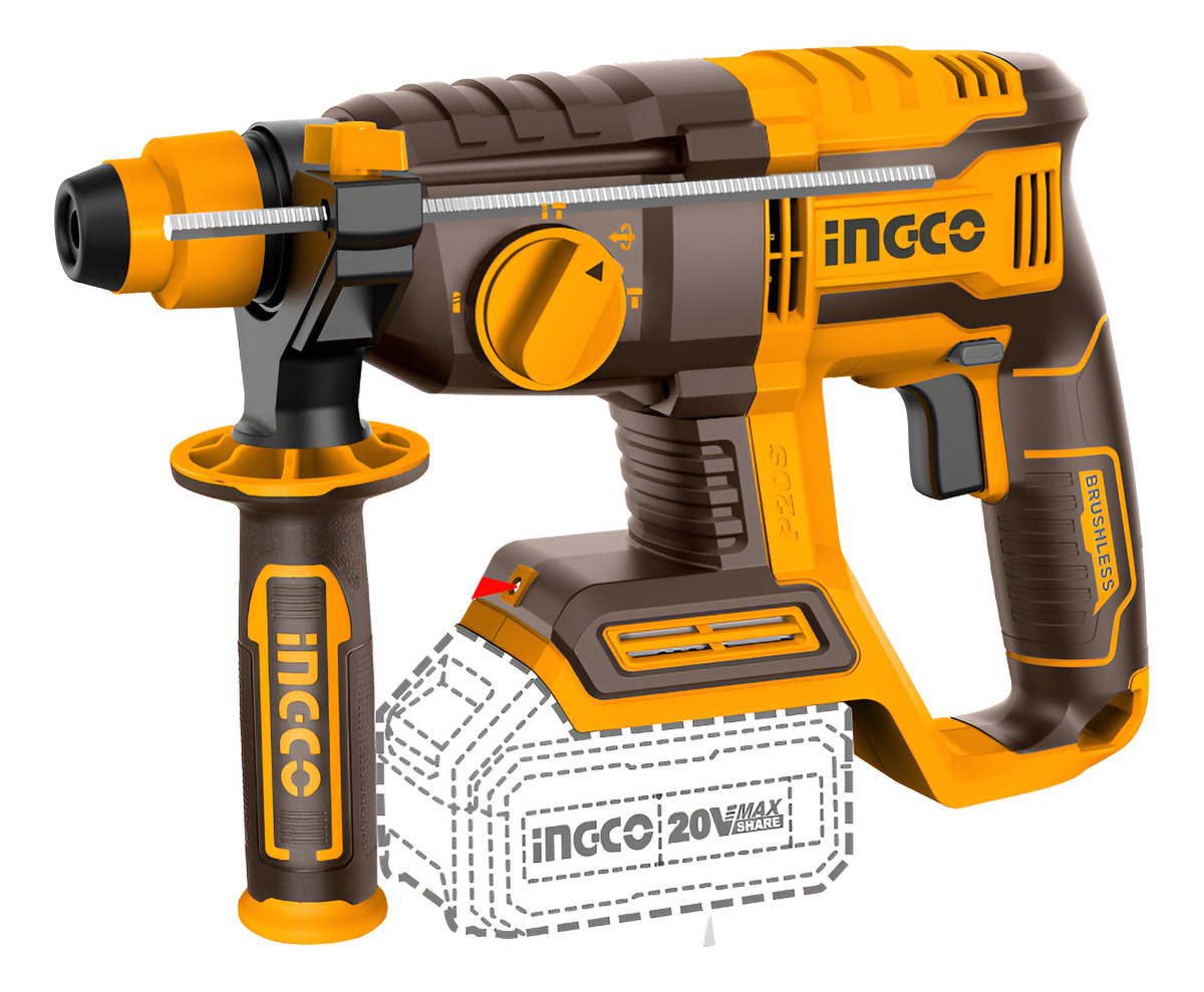 Rotomartillo A Bateria 20v 4 Funciones 22mm Ingco Crhli20208